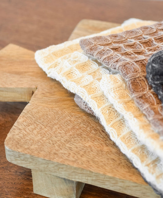 Mango Wood Cheese Board w/ 3 Dish Cloths