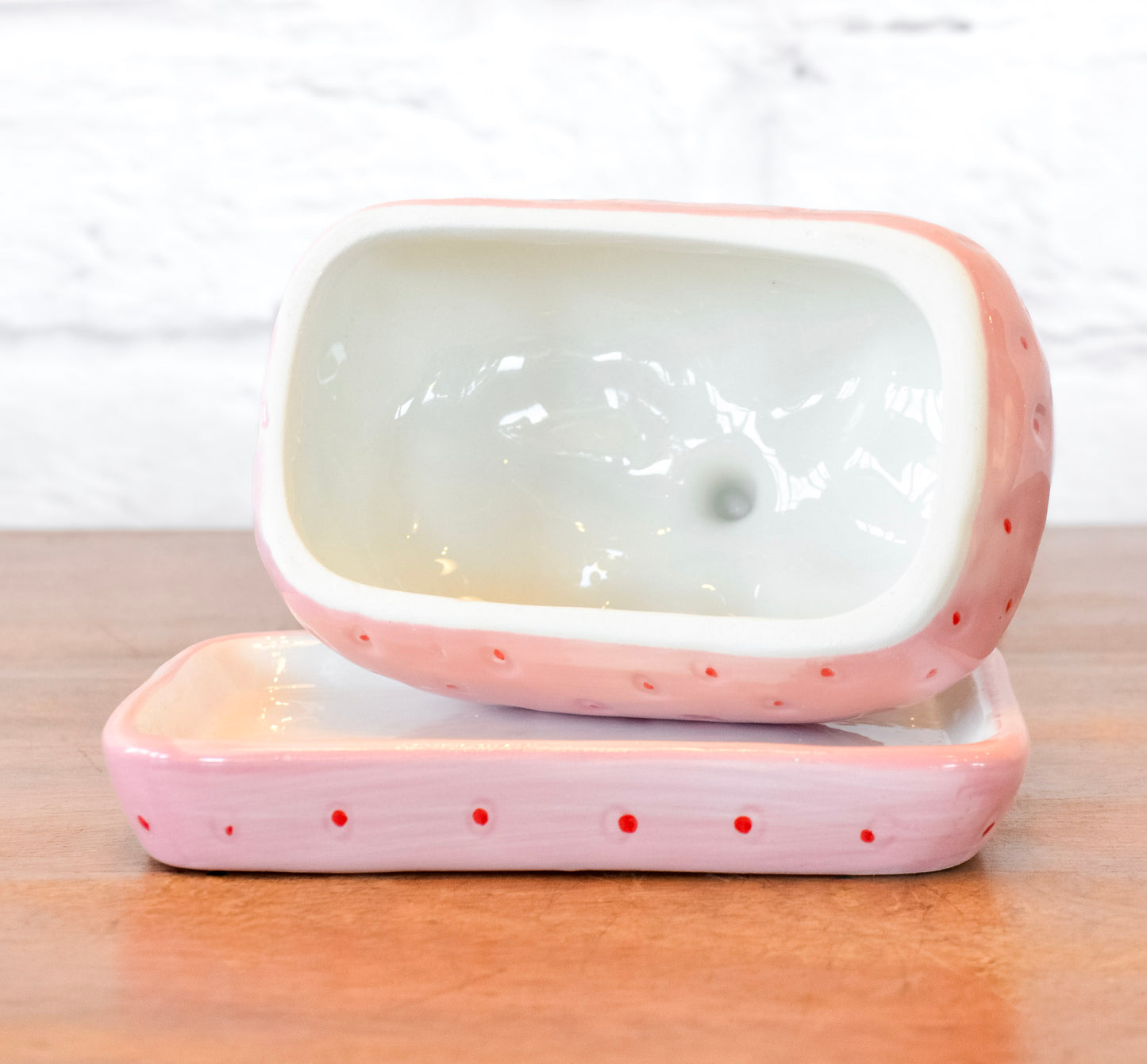 Ceramic Strawberry Butter Dish