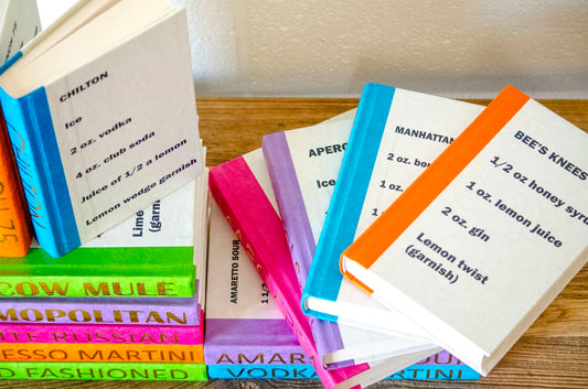 Bold & Gold Cocktail Decorative Books w/ Recipe