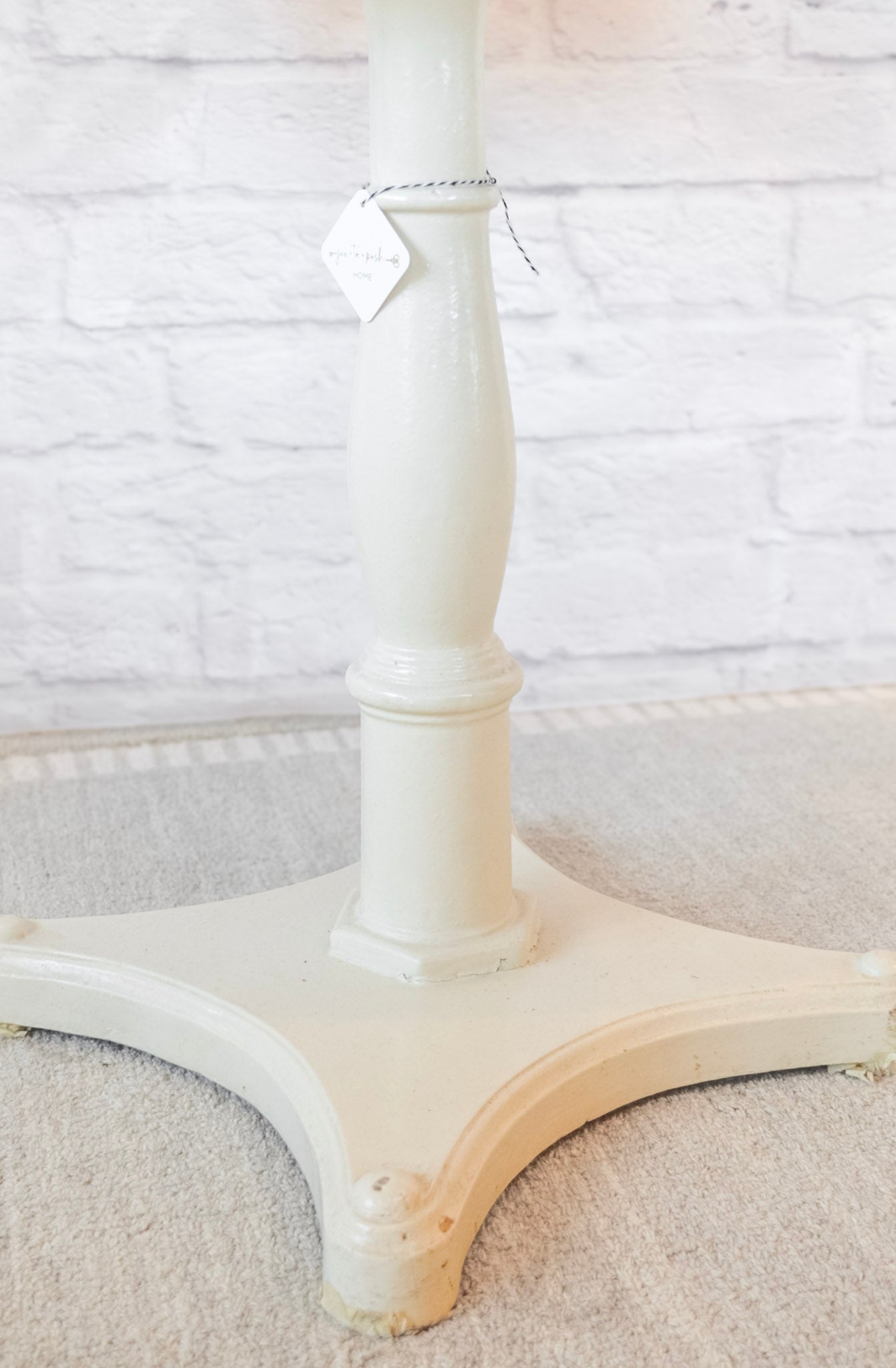 Marble Top Painted Cast Iron Pub Table