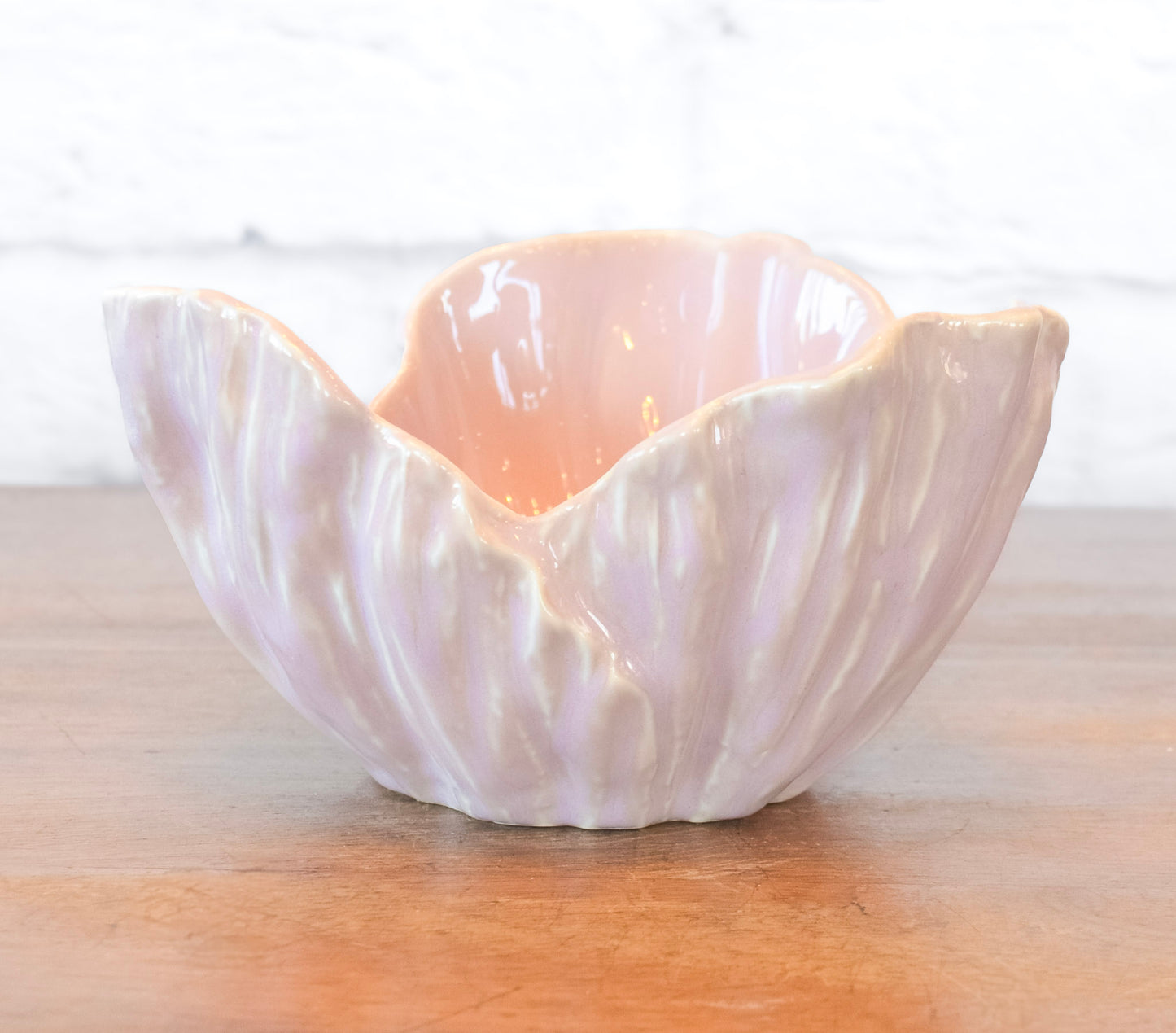 Set of 2 Pastel Flower Stoneware Bowls