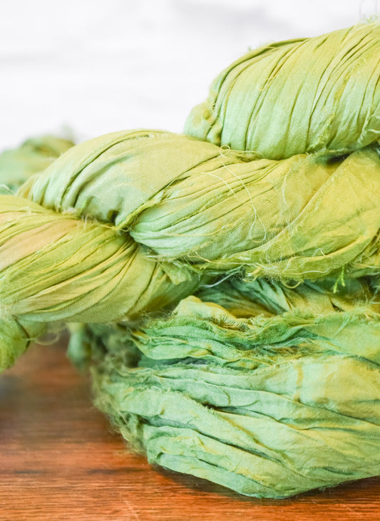 Artisan Green Silk Ribbon
