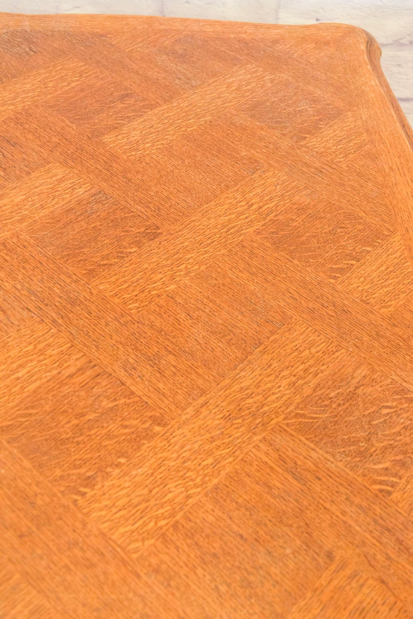 Louis XV Style Parquetry Top Draw Leaf Oak Table