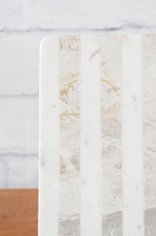 White & Buff Striped Marble Board