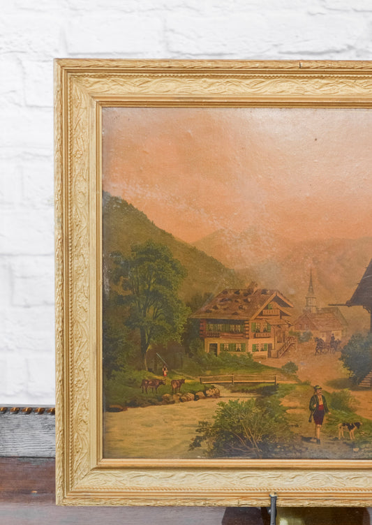 European Oil Print on Board