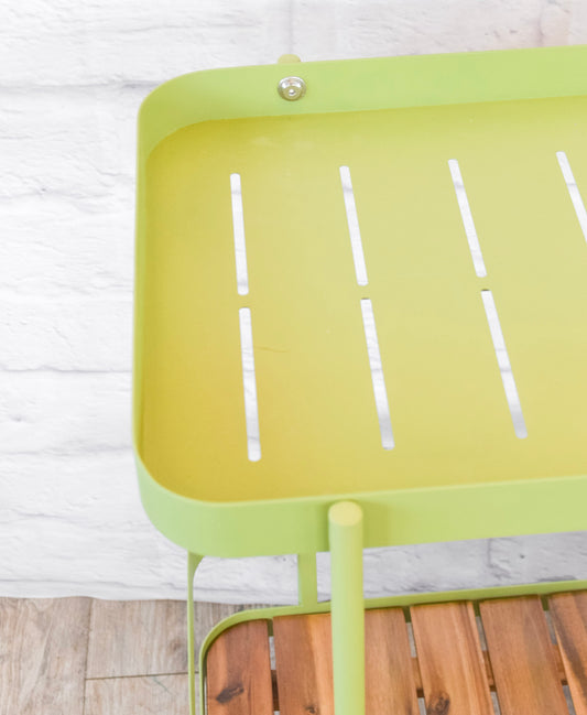 Acacia Wood & Metal Garden or Bar Cart