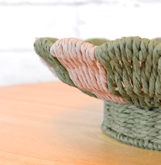 Sarah Scalloped Woven Paper Rope Bowl