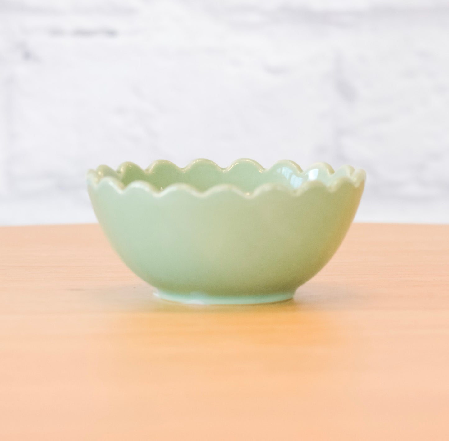 Scalloped Edge Stoneware Mini Bowl