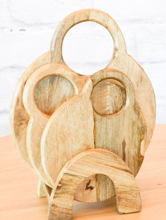 Set of 3 Mango Wood Cutting Boards w/ Stand