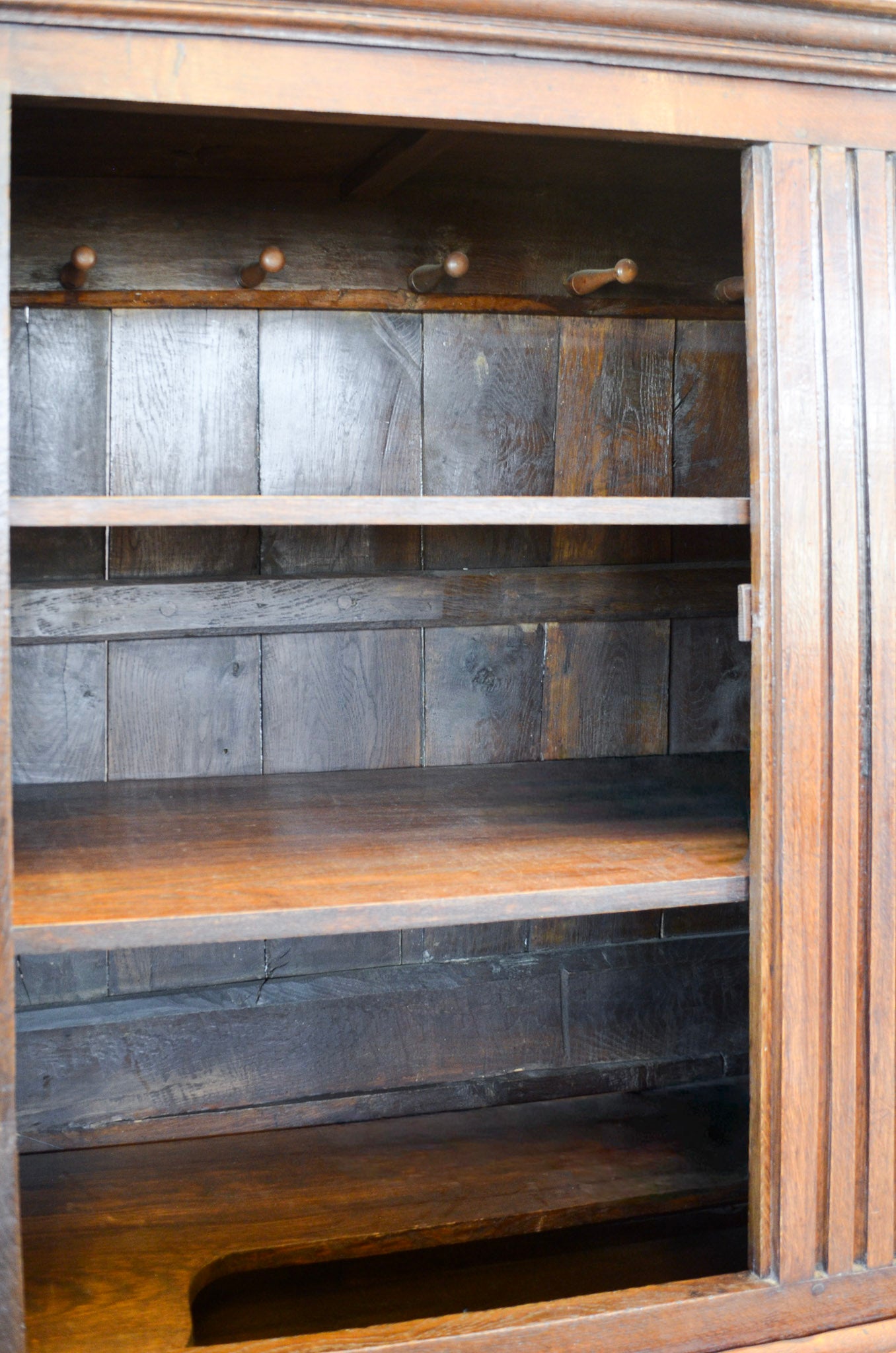 English Large Peg Constructed Oak Cupboard
