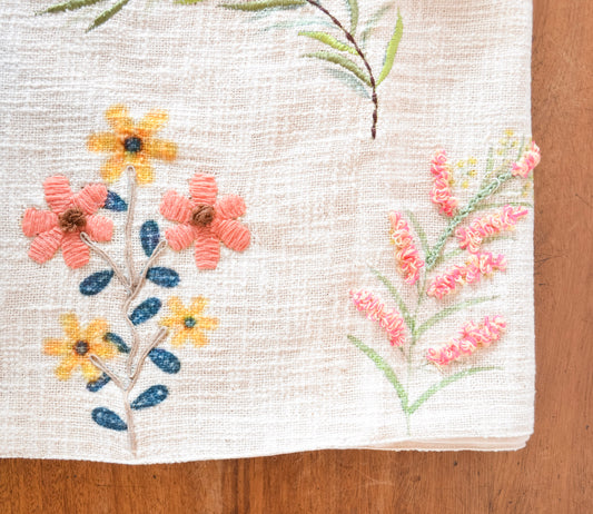 Embroidered Floral Table Runner