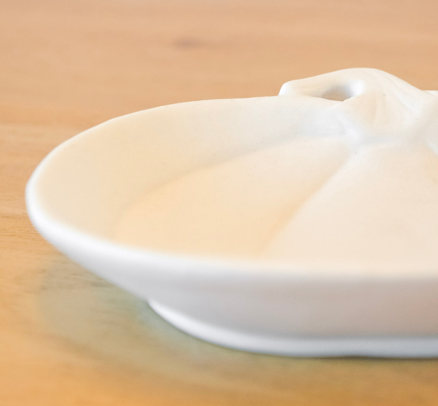 White Stoneware Pumpkin Dish