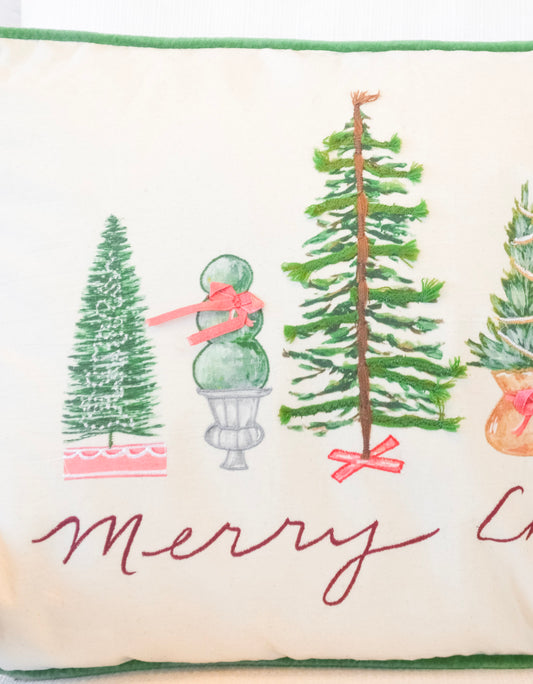 Cozy Christmas Trees Lumbar Pillow