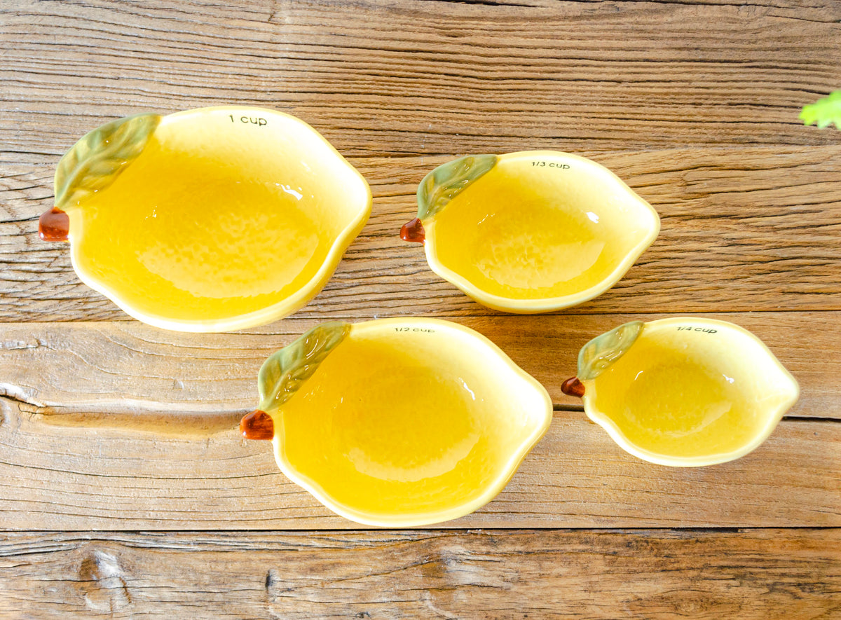 Stoneware Lemon Nesting Measuring Cups