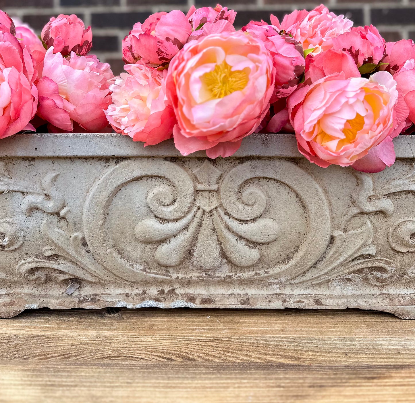 Vintage Ornate Cement Planter