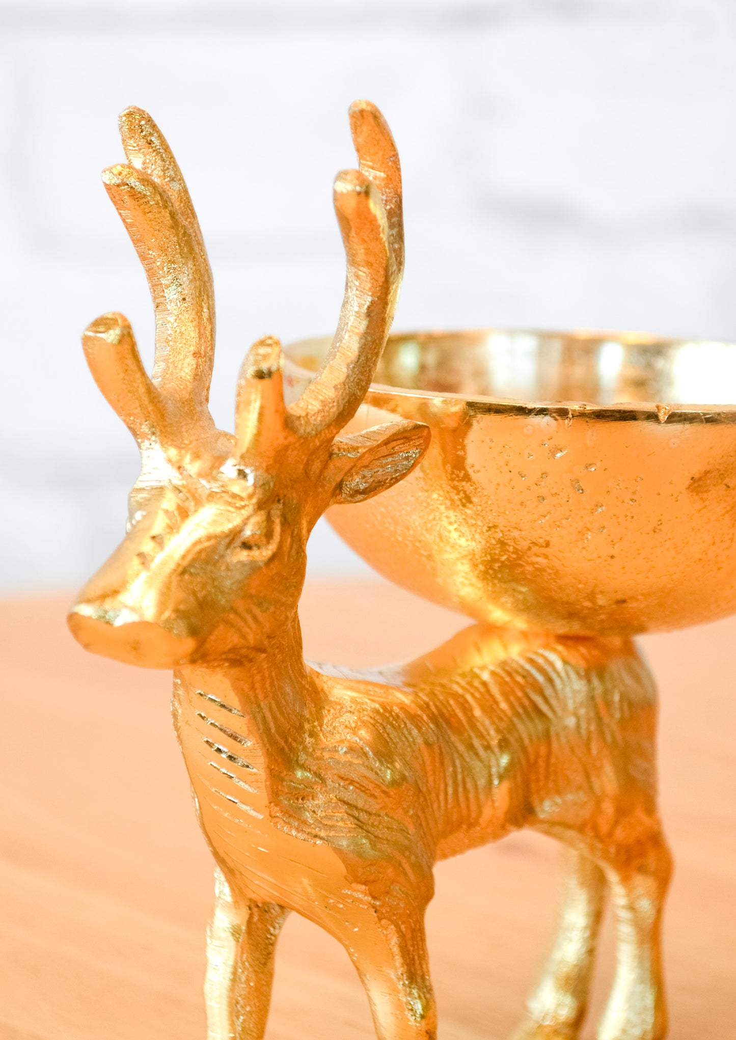 Metal Reindeer Decorative Bowl