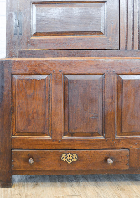 English Large Peg Constructed Oak Cupboard
