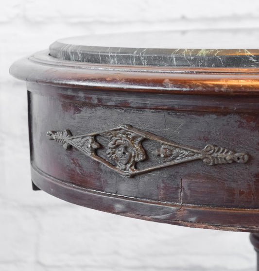 Mahogany Marble Top Ormolu Trimmed Salon Table