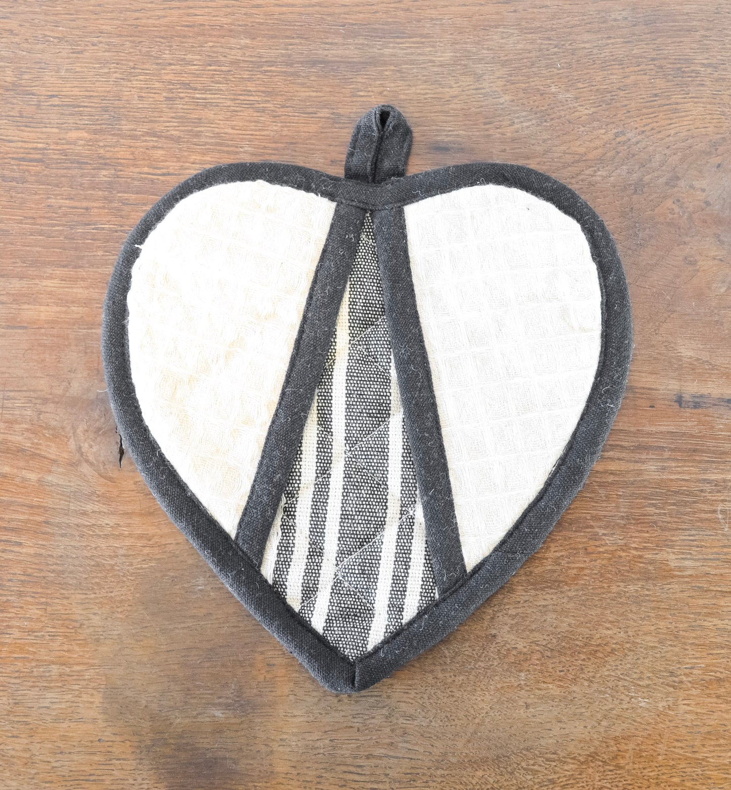 Quilted Cotton Heart Pot Holder