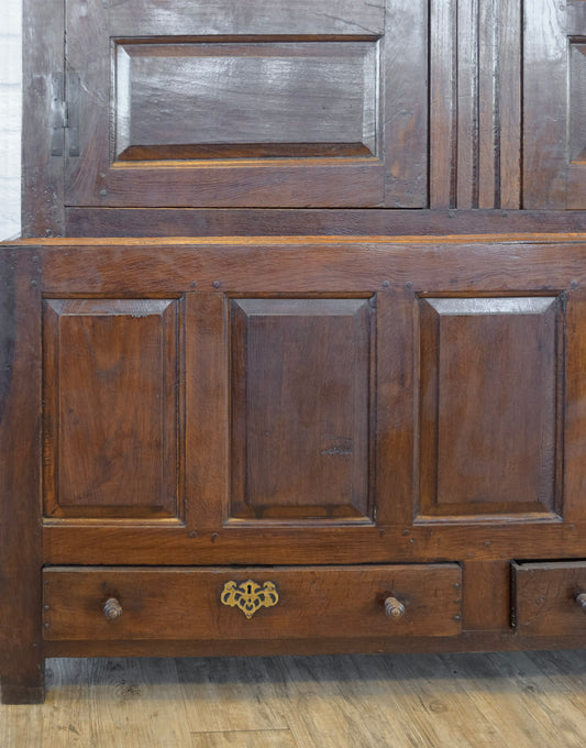 English Large Peg Constructed Oak Cupboard