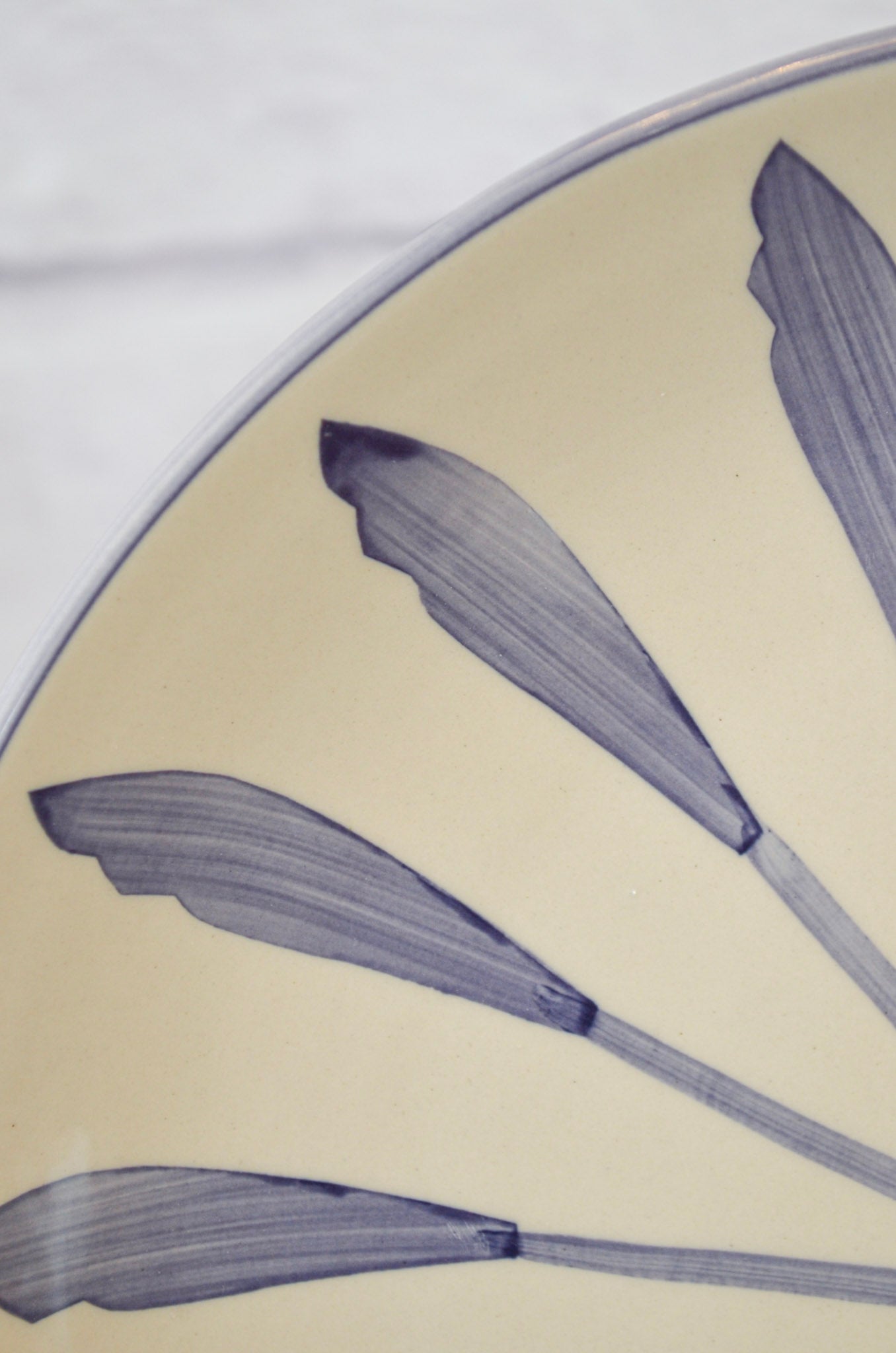 Set of Hand-Painted Stoneware Plates
