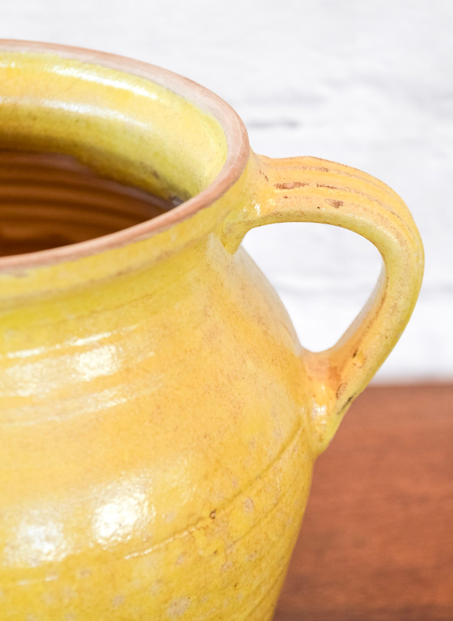 Tall Handmade Yellow Jug
