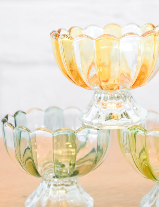 Striped Pedestal Candy Dish