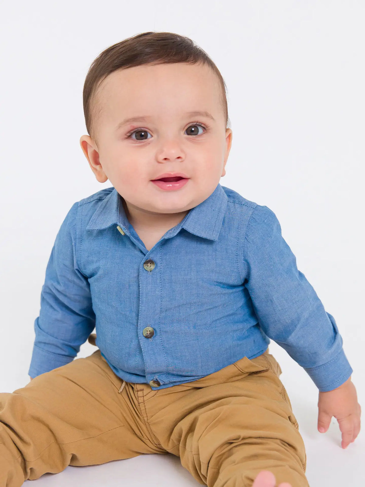 Blue Chambray Button Down Bodysuit