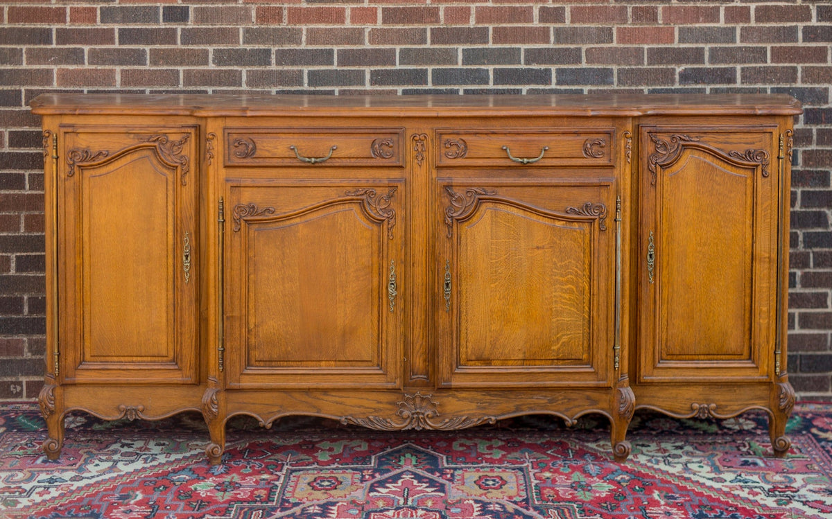 Louis XV Style Parquetry Top Oak Sideboard