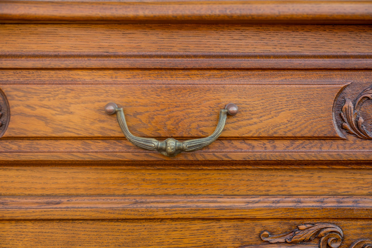 Louis XV Style Parquetry Top Oak Sideboard