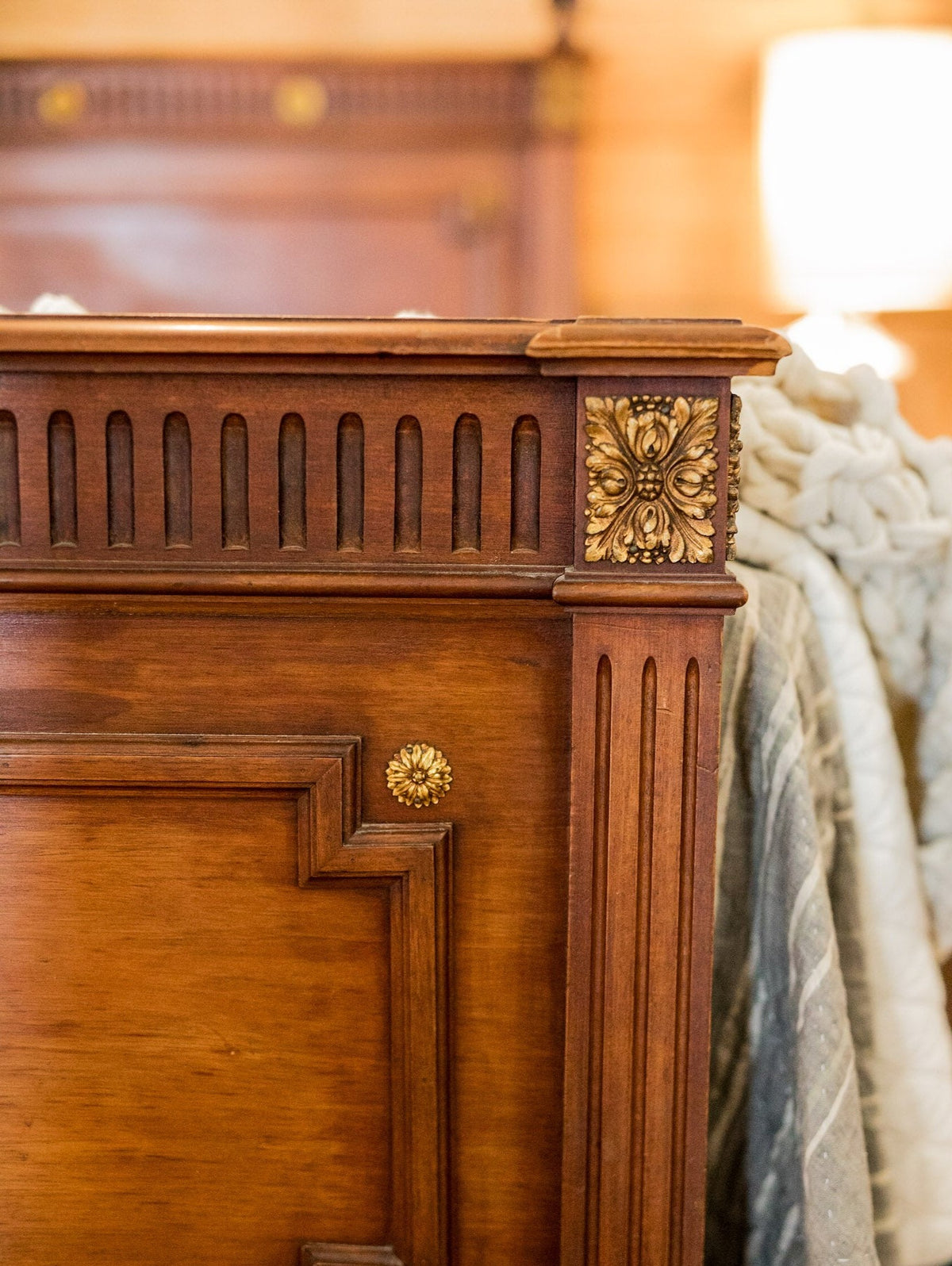 Louis Phillipe Style Columned Mahogany Bed