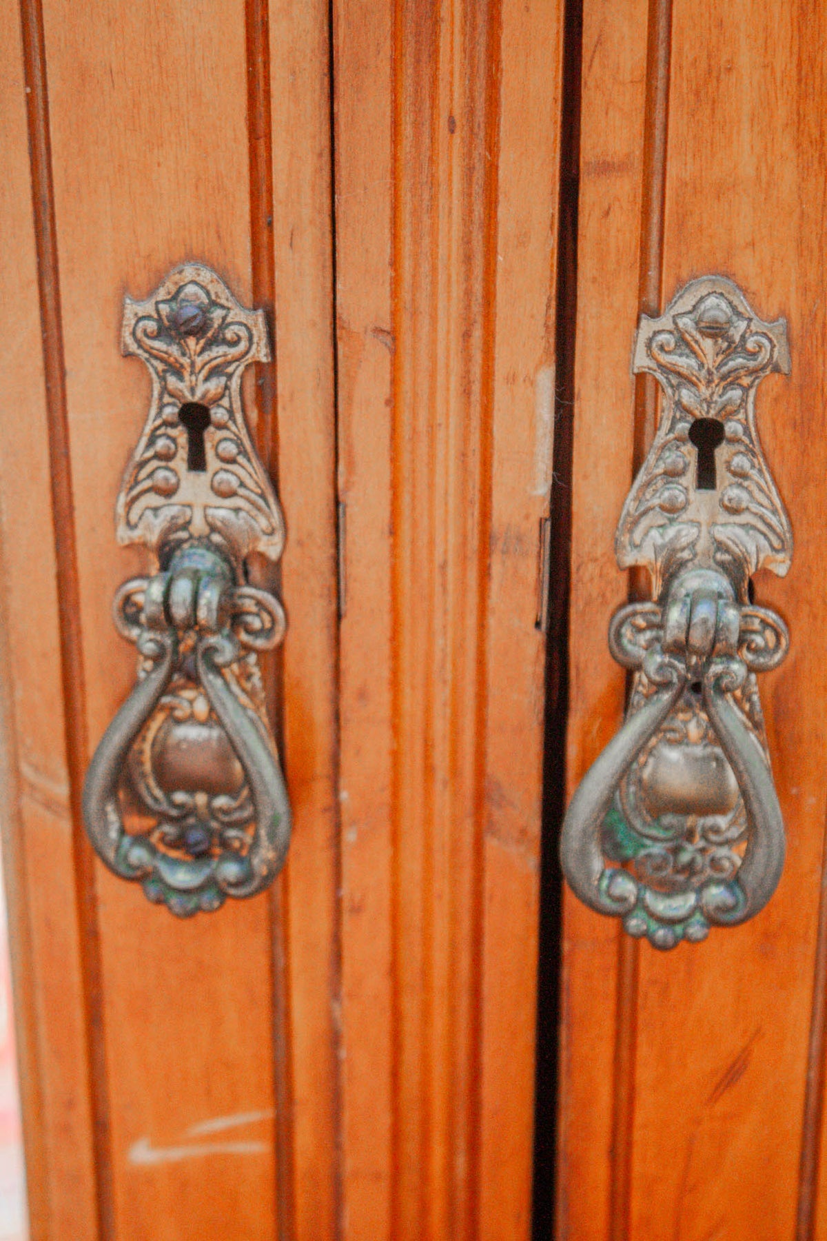 Edwardian Curly Maple & Walnut Armoire