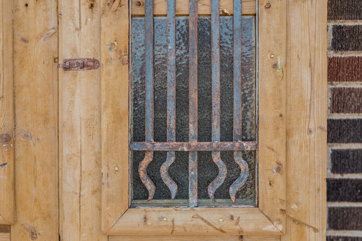 Lian - Primitive Iron Inset Egyptian Wooden Doors