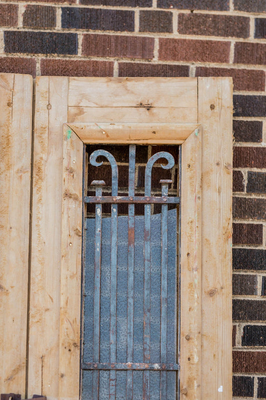 Lian - Primitive Iron Inset Egyptian Wooden Doors