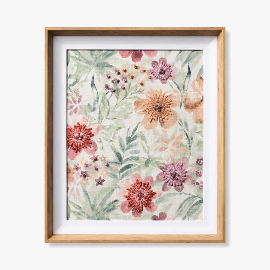 Linen Textured Floral Wall Art