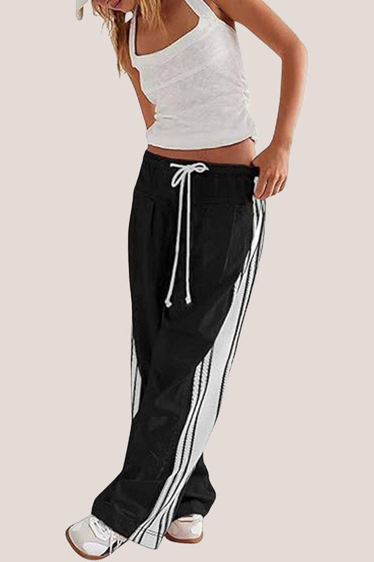 Sporty Side-Striped Casual Pants