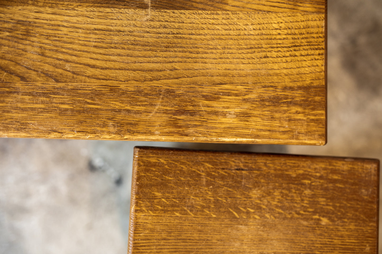 Block & Turned Oak Nest of Tables