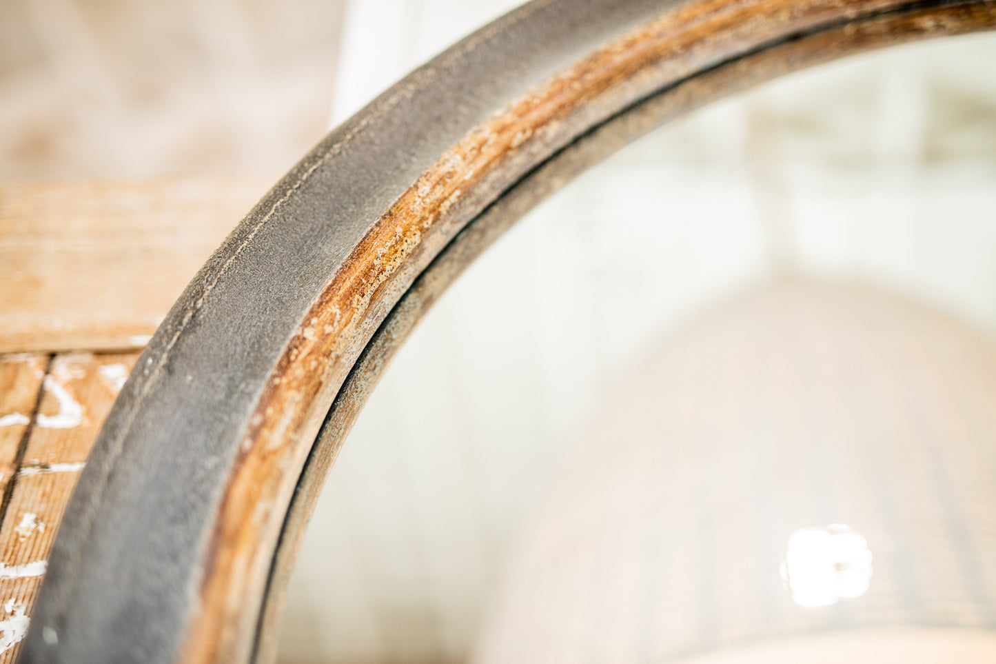 Large Distressed Framed Arched Mirror