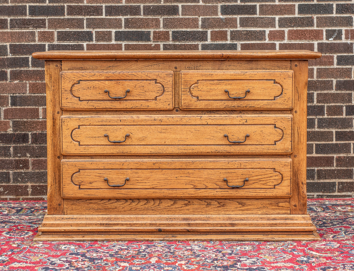 French Peg Constructed Oak Commode