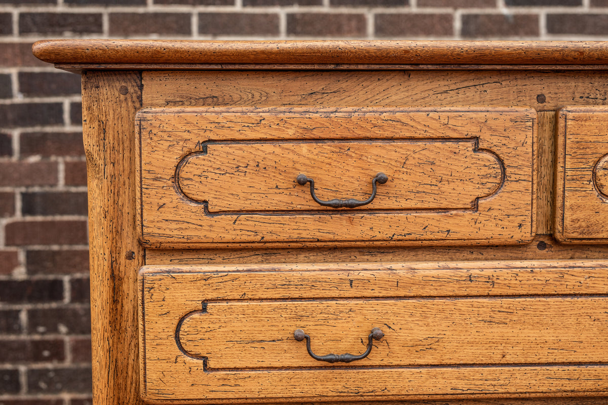 French Peg Constructed Oak Commode