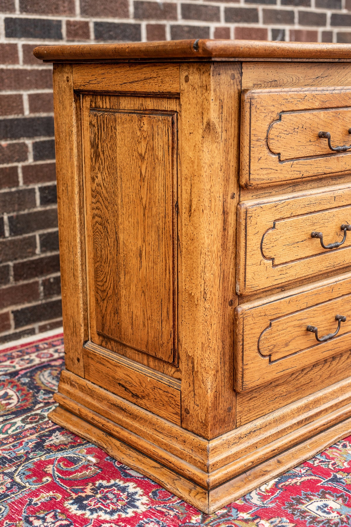 French Peg Constructed Oak Commode