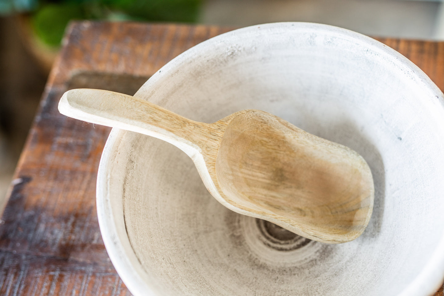 Hand-Carved Mango Wood Scoop