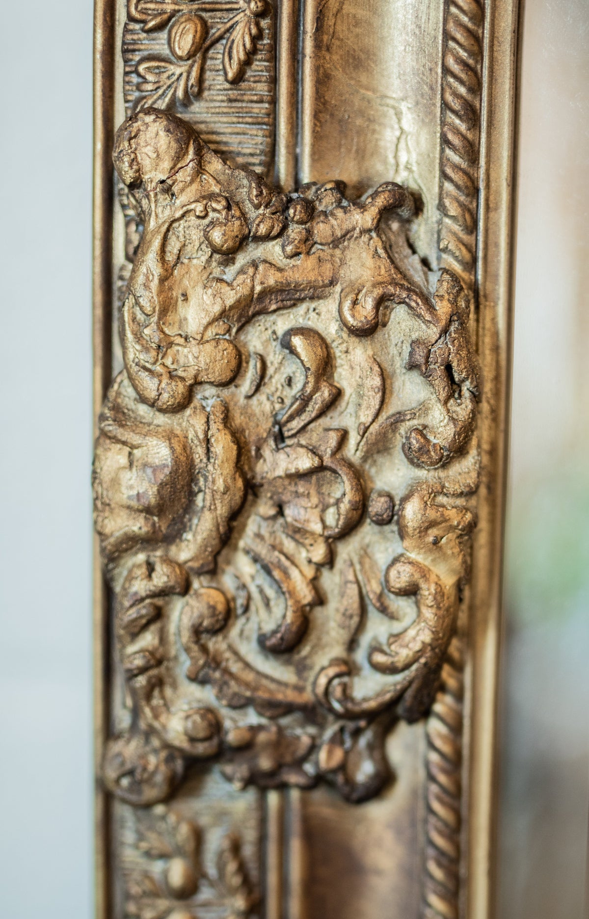 Large Ornate Gilt Beveled Mirror