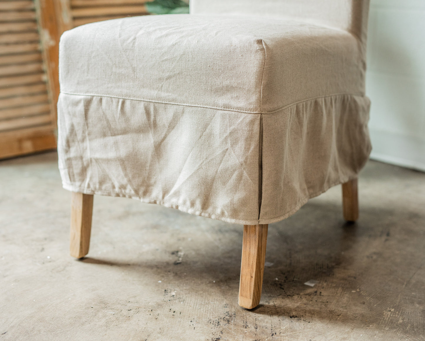 Pierre Linen Slip Covered Chair