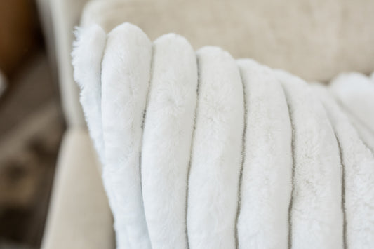 Dreams Square Faux Fur Channel Pillow
