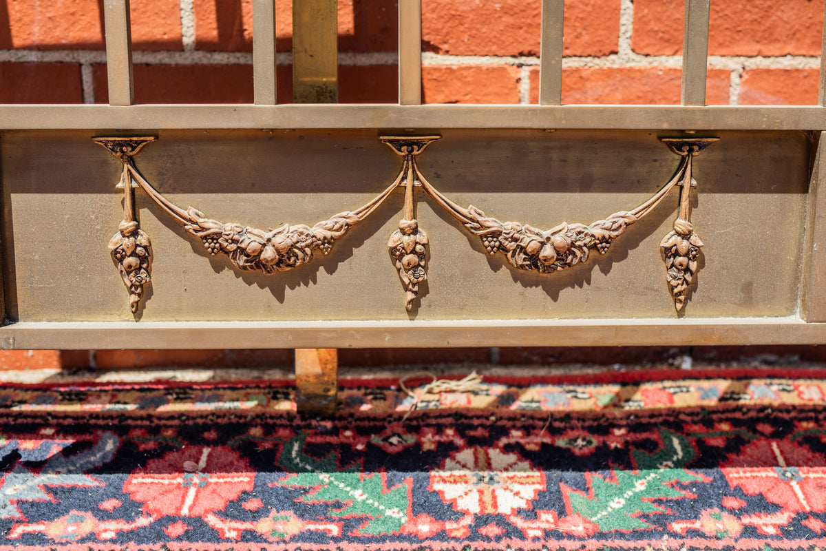 French Louis XVI Style Brass Bed