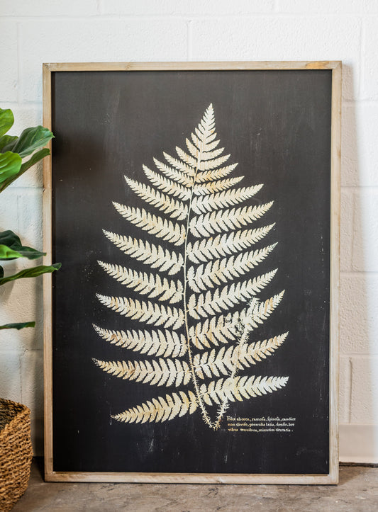 Wood Framed Vintage-Inspired Fern Print