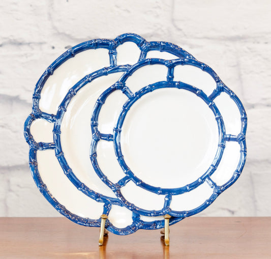 Blue Bamboo Accented Plate Set