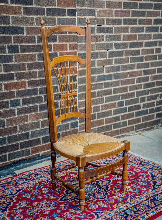Rush Seat Walnut Nursing Chair