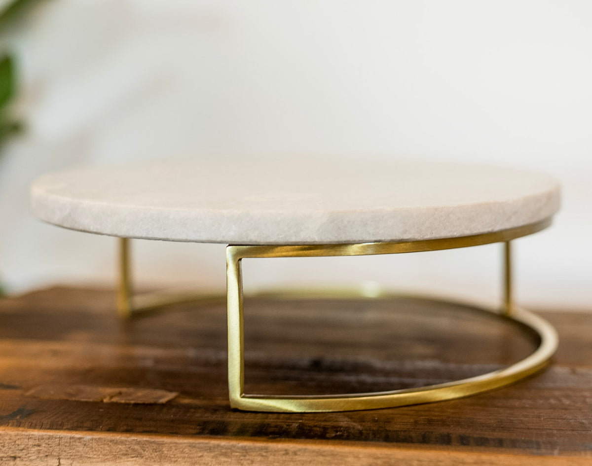 Dame Marble Serving Stand